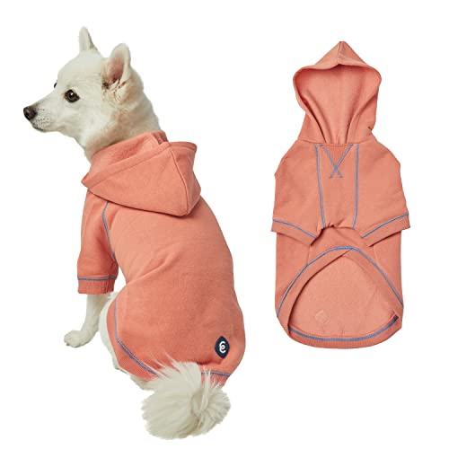Blueberry Pet Essentials Dog Hoodie – 16 inch, Cotton‑Blend Sweatshirt with Hood, Coral, Machine‑Washable Small‑Dog Jersey - color: Dog Hoodie - Coral, size: 16 inch (Pack of 1)