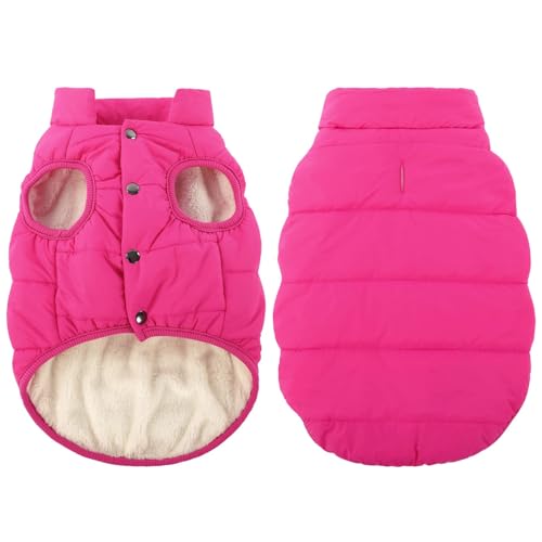 ASENKU Dog Winter Coat - Waterproof Windproof Dog Jacket, Warm Snowproof Doggie Puffer Vest for Cold Weather, Lightweight Snow Coats for Small Medium Large Dogs (Pink, S) - color: Pink, size: Small