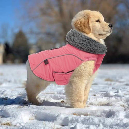 EMUST Thick Winter Dog Coat for Medium Boys with Harness Hole - Cold Weather Clothes, Pink, M - color: NewPink, size: Medium(Pack of 1)