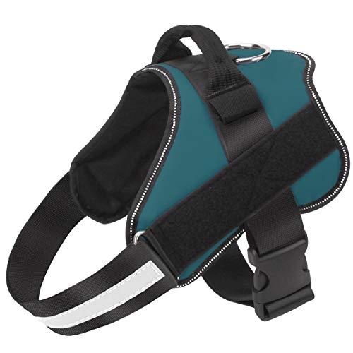 Dog Harness, No-Pull Reflective Dog Vest, Breathable Adjustable Pet Harness with Handle for Outdoor Walking - No More Pulling, Tugging or Choking (Turquoise, XS) - color: Turquoise, size: X-Small (Pack of 1)