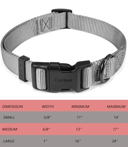 Premium Sturdy Nylon Webbing Adjustable Dog Collars,Soft and Smooth Regular 5/8 Inch Wide Dog Collars with Quick Release Clasp for Puppy Dogs Walking,Training. (Small, Ultimate Grey) - color: Ultimate Grey, size: Small 11-14 Inches