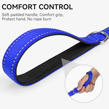 Joytale Dog Leash, 4 FT Double-Sided Reflective, Padded Handle Nylon Heavy Duty Leashes for Small Dogs Walking, Navy Blue - color: Navy Blue, size: 4 ft Narrow