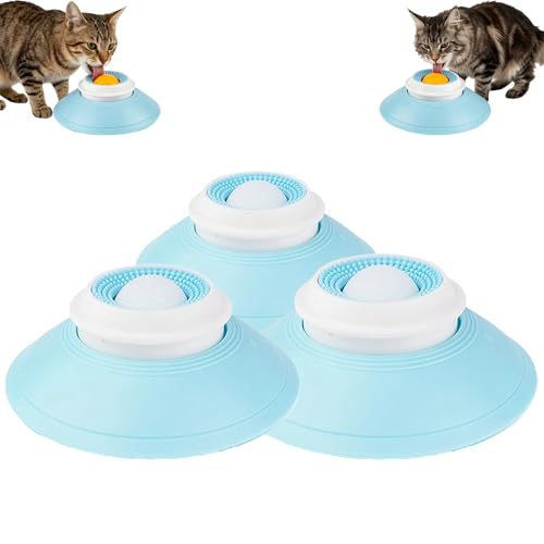 Slow Feeder Cat Bowl, Cat Food Bowl with Cat Lick Ball, Licking A Ball Add More Fun Bowl, Cat Slow Feeder Bowl, Slow Down Eating Speed and Add More Fun for Your Cats. - color: W*3PCS