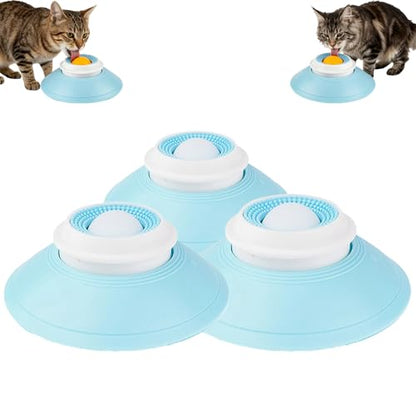 Slow Feeder Cat Bowl, Cat Food Bowl with Cat Lick Ball, Licking A Ball Add More Fun Bowl, Cat Slow Feeder Bowl, Slow Down Eating Speed and Add More Fun for Your Cats. - color: W*3PCS