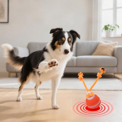 Interactive Dog Toys, Squeaky Dog Toy with Motion Activated, Active Rolling Ball, USB Rechargeable Dog Toys for Small Medium Large Dogs, Puppy Training Balls Boredom Relief