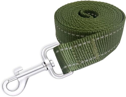 Reflective Dog Leash 4Ft /5 Foot /6 Feet Long, 1 Inch Wide, for Small and Medium Dogs - color: Reflective Green, size: 1'' x 4 FT