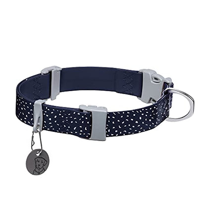 Ruffwear, Confluence Dog Collar, Waterproof Heavy Duty Quick Release Buckle, Odor-Resistant Easy Clean Adjustable TPU Webbing with & Silent ID Attachment, Midnight Blue, 20"-26" - color: Midnight Blue, size: 20"-26"