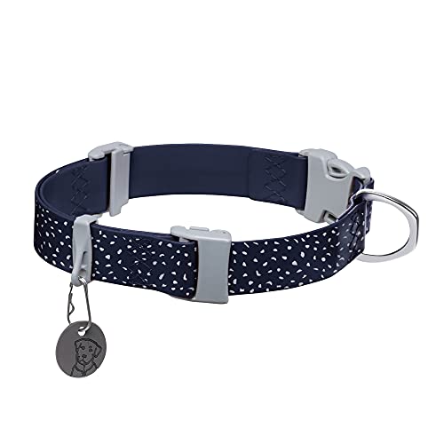 Ruffwear, Confluence Dog Collar, Waterproof Heavy Duty Quick Release Buckle, Odor-Resistant Easy Clean Adjustable TPU Webbing with & Silent ID Attachment, Midnight Blue, 20"-26" - color: Midnight Blue, size: 20"-26"