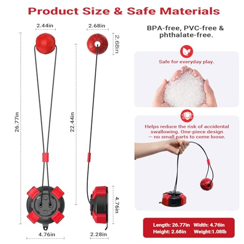 Upgraded Super Strong Suction Cup Dog Toy for Aggressive Chewers, 2.68" Bite Resistant Interactive Tug of War Toy, Durable Rope Chew Ball for Medium Large Dogs, Anxiety Relief