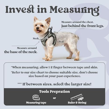 rabbitgoo Small Dog Harness, Step-in Soft Mesh Puppy Vest with Safety Buckle, Breathable Reflective Pet Harness for Small Medium Dogs, Black Zigzag L - color: Black Zigzag, size: L(chest:18.2"-20.5")