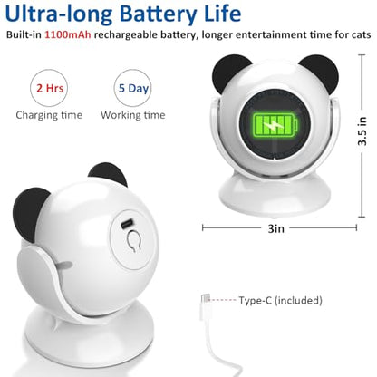 Sofolor Laser Cat Toys for Indoor Cats, Automatic Cat Laser Toy with Random Trajectory, Suction Cup Design, Run Quiet, USB Rechargeable