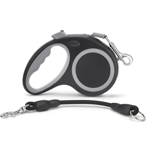 Retractable Dog Leash, Heavy Duty Dog Leash for Dogs up to 110lbs, Strong Nylon Tape No Tangle, One-Handed Brake, Pause, Lock, Perfect for Medium Large Dogs; Black (Black, 16 FT (0-66 lbs)) - color: Black, size: 16 FT (0-66 lbs)