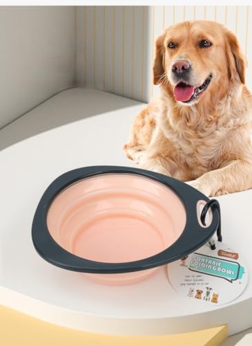 3 Piece Collapsible Pet Bowl Set with Carabiners 10.8oz Portable Foldable Feeding Water Bowls for Dogs Cats,Ideal for Outdoor Travel Walking Hiking（Pink Blue Green）