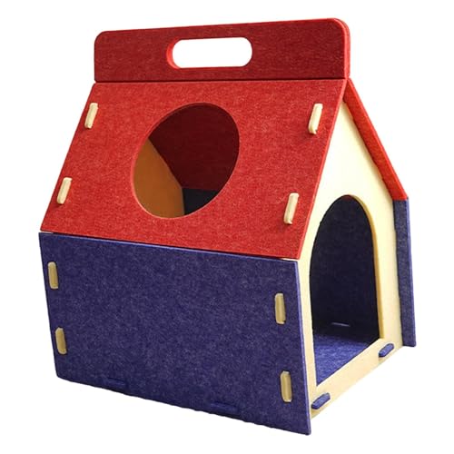 Felt Cat House Hideaway Cave Shelter, Scratch Resistant Indoor Cat Bed, Warm Spacious Play and Rest House for Cats- Style B - color: Style B