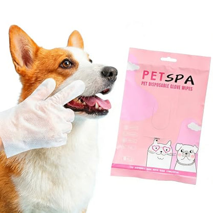 Pet Glove Wipes for Dogs and Cats, Extra Thick Dog Wipes Cleaning Deodorizing, Rinse Free Cleaning Gloves Dog Washing Gloves, Cat Gloves for Grooming for Pet Dry Cleaning, Daily Care and Travel 6 Pcs - size: 6 pcs