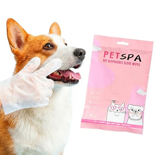 Pet Glove Wipes for Dogs and Cats, Extra Thick Dog Wipes Cleaning Deodorizing, Rinse Free Cleaning Gloves Dog Washing Gloves, Cat Gloves for Grooming for Pet Dry Cleaning, Daily Care and Travel 6 Pcs - size: 6 pcs
