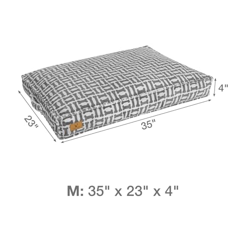 Dog Bed with Easy-Grip Handle - Shredded Memory Foam Pet Bed, Removable & Machine Washable Cover, Non-Slip Bottom, Choose from Cooling Linen or Warm Flannel Style for Dogs & Cats (Medium - size: Medium