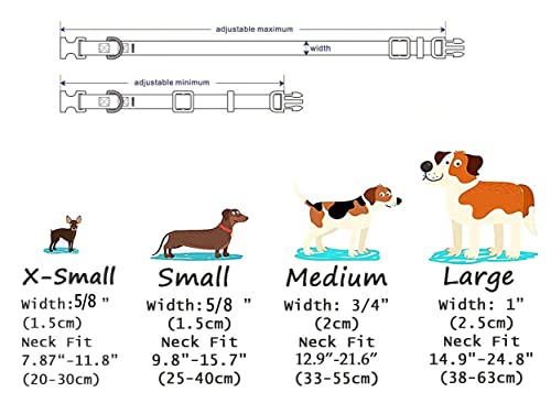 Halloween Dog Collar - Pumpkin Bat Ghost Pattern - Adjustable for Small Medium Large Dogs(Halloween,XS) - color: Halloween, size: XS (Neck 7.9-11.8", Width 5/8")