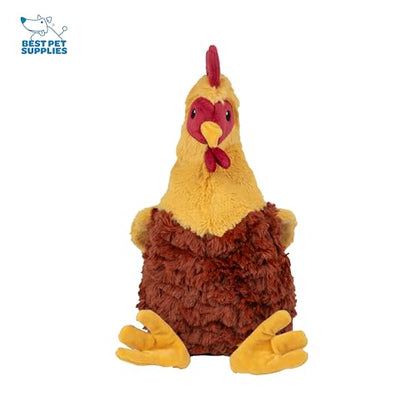 Best Pet Supplies Interactive Squeaky Dog Chew Toy, Ideal Dog Toys for Chewers, Small, Medium & Large Dogs, and Fetch Lovers - Crinkle Chicken (Wine Red), Large - color: Crinkle Chicken (Wine Red), size: Large