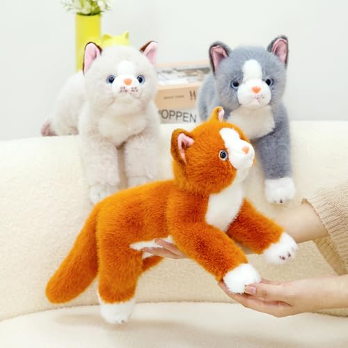 PEACH CAT Cat Stuffed Animal 15" Realistic Kitten Plushies Soft Plush Toys Gifts for Kids Orange - style: 15“ Orange Cat