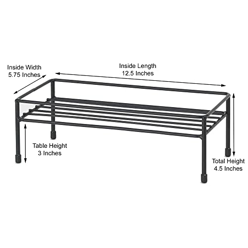 PetRageous 81030 Gizmo's Set The Table Steel Frame Dog Feeder, 3-Inch Tall Dining Table by 13-Inch Long and 5.75-Inch Wide, Holds Two 5.5-Inch Diameter Bowls, for Small and Medium Dogs and Cats, Black - size: 3-Inch Height