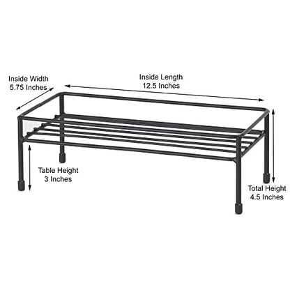 PetRageous 81030 Gizmo's Set The Table Steel Frame Dog Feeder, 3-Inch Tall Dining Table by 13-Inch Long and 5.75-Inch Wide, Holds Two 5.5-Inch Diameter Bowls, for Small and Medium Dogs and Cats, Black - size: 3-Inch Height