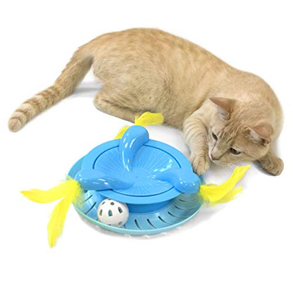 Kitty City Swat Track Cat Toy, 3 Toys in 1 Cat Toy, Cat Ball Track with Feathers - color: E) Small Scratcher