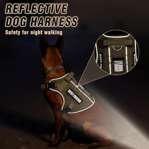 Tactical Dog Harness Small Sized Dog,No Pull Military Dog Vest with Handle,Reflective Heavy Duty Pet Harness for Walking Hiking Training Brown S - color: Brown, size: Small