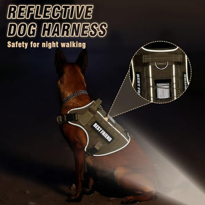 Tactical Dog Harness Small Sized Dog,No Pull Military Dog Vest with Handle,Reflective Heavy Duty Pet Harness for Walking Hiking Training Brown S - color: Brown, size: Small
