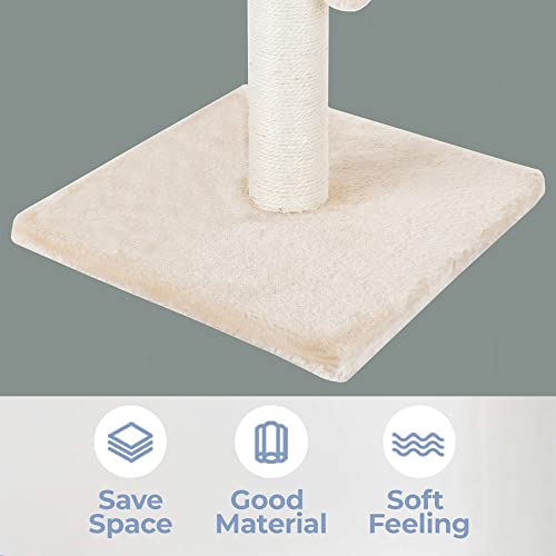 Dimaka 29'' Cat Scratching Post, Natural Sisal Rope Scratch Post with 4 Teasing Toy Balls for Large Cats (Beige) - color: Beige
