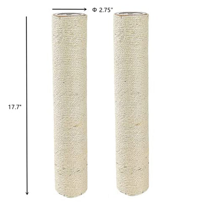 SHENGOCASE 17.7" L, Ø 2.75" Cat Tree Accessories Replacement Post Pole with M10 Bolt, DIY Cat Scratching Post Replacement Part Pole - size: Ø 2.75“
