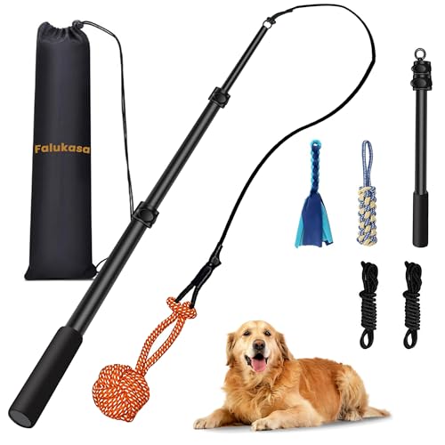 Flirt Pole for Dogs - Durable Dog Rope Toy for Small Medium Large Dogs - Interactive Dog Toys Chase and Tug of War - Lure Chewing Toy for Outdoor Exercise Training - color: 40.16inches