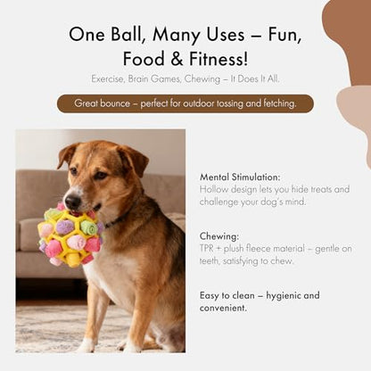 Mira's Pocket Dog Snuffle Ball Toy, Mental Stimulation Chew Toy for Dogs & Cats, 14cm Licking Mat Treat Dispensing Ball with Hollow Design, Slow Feeder for Fast Eaters (Yellow) - color: Yellow