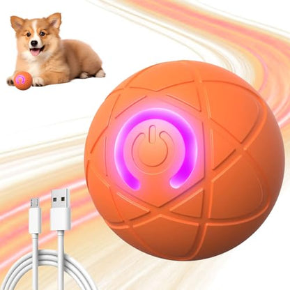 Jiexily Interactive Dog Toys Balls, 2025 New Automatic Rolling Shaky Ball Toy for Puppy Small Medium Dogs, Smart Jumping Moving Bouncing and Rotating Ball Keep Them Busy (Orange) - color: Orange