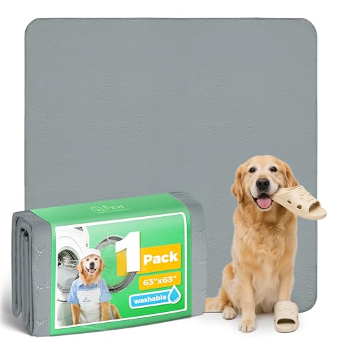 FXW Washable Pee Pads for Dogs, Puppy Pads with Super Absorbent, Specifically Designed for FXW Rollick/Homeplus 24inch 8 Panels Dog Playpen, 63" Square, Gray, 1 Pack - color: Gray, size: 63" Square (1 Pack)