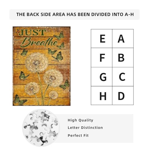 1000 Pieces Jigsaw Puzzles for Adults, Just Breathe Dandelion Butterfly Art Puzzle, Stress Relief Concentration Training Brain Teaser Puzzle 29.5x19.7 Inch - color: Wooden Puzzle12, size: 1000 Piece pcs