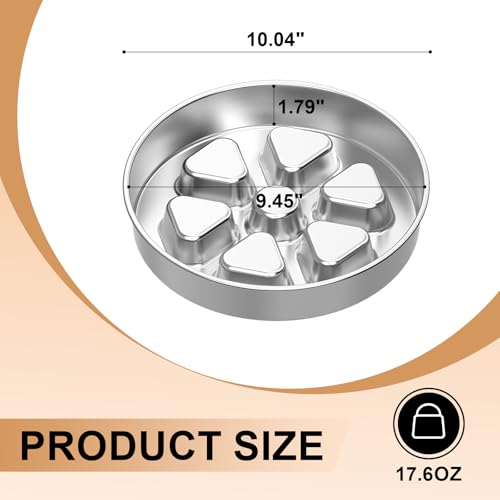 Kactoily Stainless Steel Slow Feeder Dog Bowl, 2.5-3 Cup Heavy Duty 304 Food-Grade Metal Maze Bowl, Non-Slip Base Slow Eating Feed Dish for Medium & Large Dogs