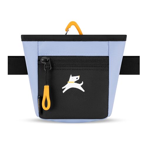 OllyDog Goodie Treat Bag, Dog Treat Pouch, Waist Belt Clip for Hands-Free Training, Magnetic Closure, Dog Training and Behavior Aids, Three Ways to Wear (Blue Heron) - color: Blue Heron