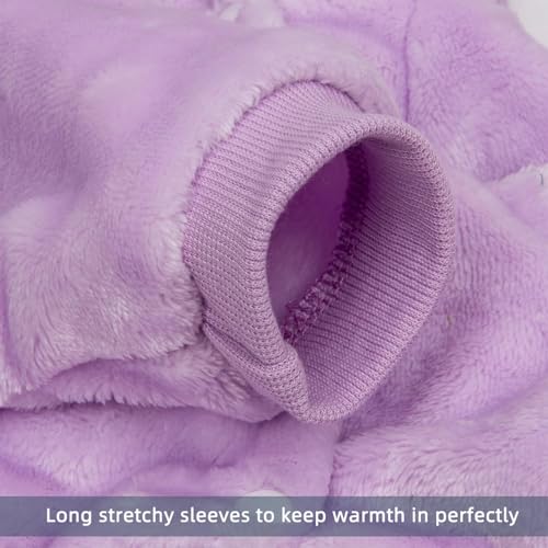 FabriCastle Dog Hoodie Sweater for Small Dogs Boy and Girl, Dog Clothes XS XXS Puppy Sweatshirt, Pet Outfit, Cat Clothing Super Soft Warm Snap On Closure (Light Purple, XX-Small) - color: Light purple, size: XX-Small