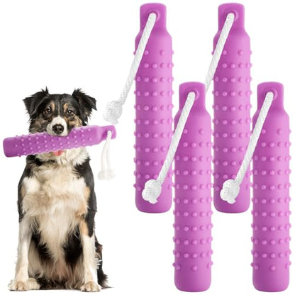Blueweenly 4 Pcs Dog Bumper Toy for Water Retrieving Plastic Puppy Training Dummy Dog Float Toy Lightweight for Float on The Water Pool Outdoor Training Hunting Fetching (Purple) - color: Purple