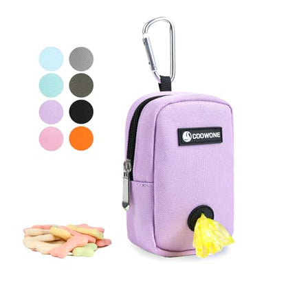 Small Treat Pouch with Dog Bags Dispenser, Portable Walking Bags, Purple - color: Purple