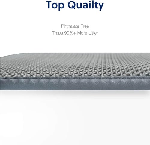 WePet Cat Litter Mat, Kitty Litter Trapping Mat, Honeycomb Double Layer Mats, No Phthalate, Urine Waterproof, Easy Clean, Scatter Control, Catcher Litter Tray Box Rug Carpet - color: #01 Light Grey