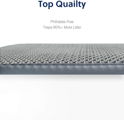 WePet Cat Litter Mat, Kitty Litter Trapping Mat, Honeycomb Double Layer Mats, No Phthalate, Urine Waterproof, Easy Clean, Scatter Control, Catcher Litter Tray Box Rug Carpet - color: #01 Light Grey