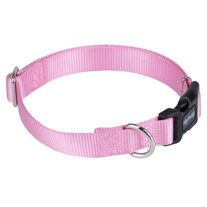 Heavy Duty Dog Collar for Medium Dogs, Pink| Quick Release Nylon, Adjustable No-Pull Training & Everyday Walk(Medium, Bonbon Pink) - color: Bonbon Pink, size: Medium