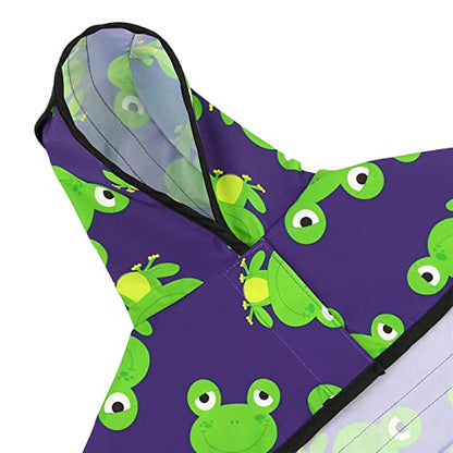 HDE Dog Raincoat Jacket Reflective Adjustable Hooded Pet Poncho Rain Coat with Leash Hole for Small to X-Large Dogs Frogs - S - color: Frogs, size: Small