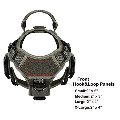 ICEFANG Tactical Dog Harness, Small Size,2X Metal Buckle,Working Dog MOLLE Vest with Handle,No Pulling Front Leash Clip,Hook and Loop Panel (Green,S (Pack of 1)) - color: Green, size: Small (Pack of 1)