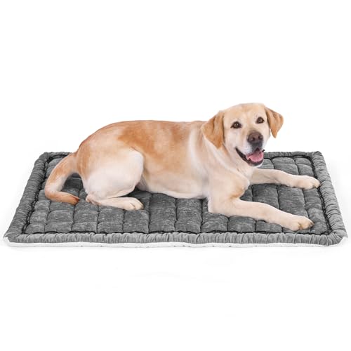 Dog Bed Mats Crate Pad for Small, Medium, Large Dogs, Washable Anti-Slip Pet Bed Mats, Cozy Warm Cat Beds Sleeping Pad (Grey, 48.0" L x 30.0" W x 1.5" Th) - color: Grey, size: 48.0"L x 30.0"W x 1.5"Th