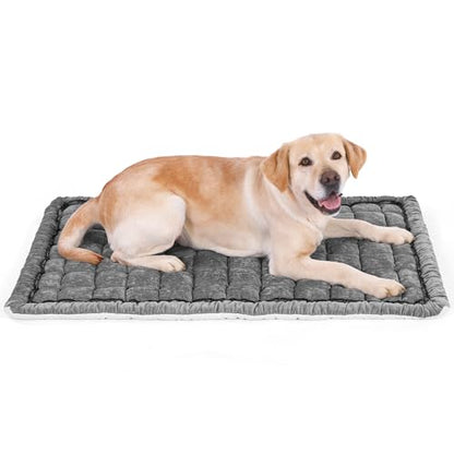 Dog Bed Mats Crate Pad for Small, Medium, Large Dogs, Washable Anti-Slip Pet Bed Mats, Cozy Warm Cat Beds Sleeping Pad (Grey, 48.0" L x 30.0" W x 1.5" Th) - color: Grey, size: 48.0"L x 30.0"W x 1.5"Th