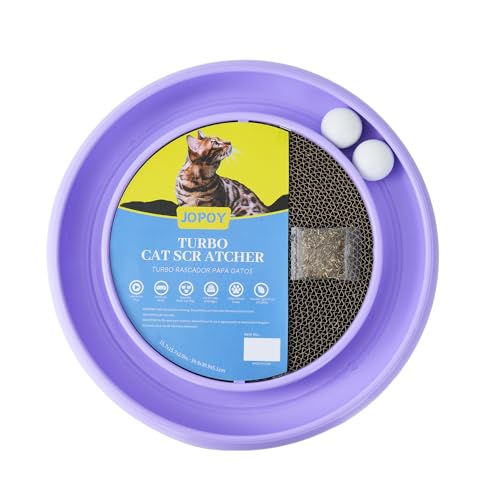 Cat Scratcher Toy Ball Track for Indoor Cats,Round Interactive Scratching Board Exercise Set for Bored Indoor Adult and Kitten Mental & Physical Stimulation (Purple) - color: Purple