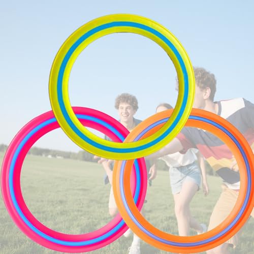 11-inch Flying Ring, 3-Piece Set. A Sports Game for Beach, Backyard, Park, and pet Interaction. Suitable for Soft Flying Discs, The Best Outdoor Throwing Toy. - color: Orange，red, yellow